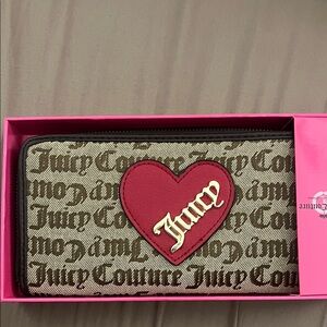 Juicy Couture Beige and Pink Heart Wallet